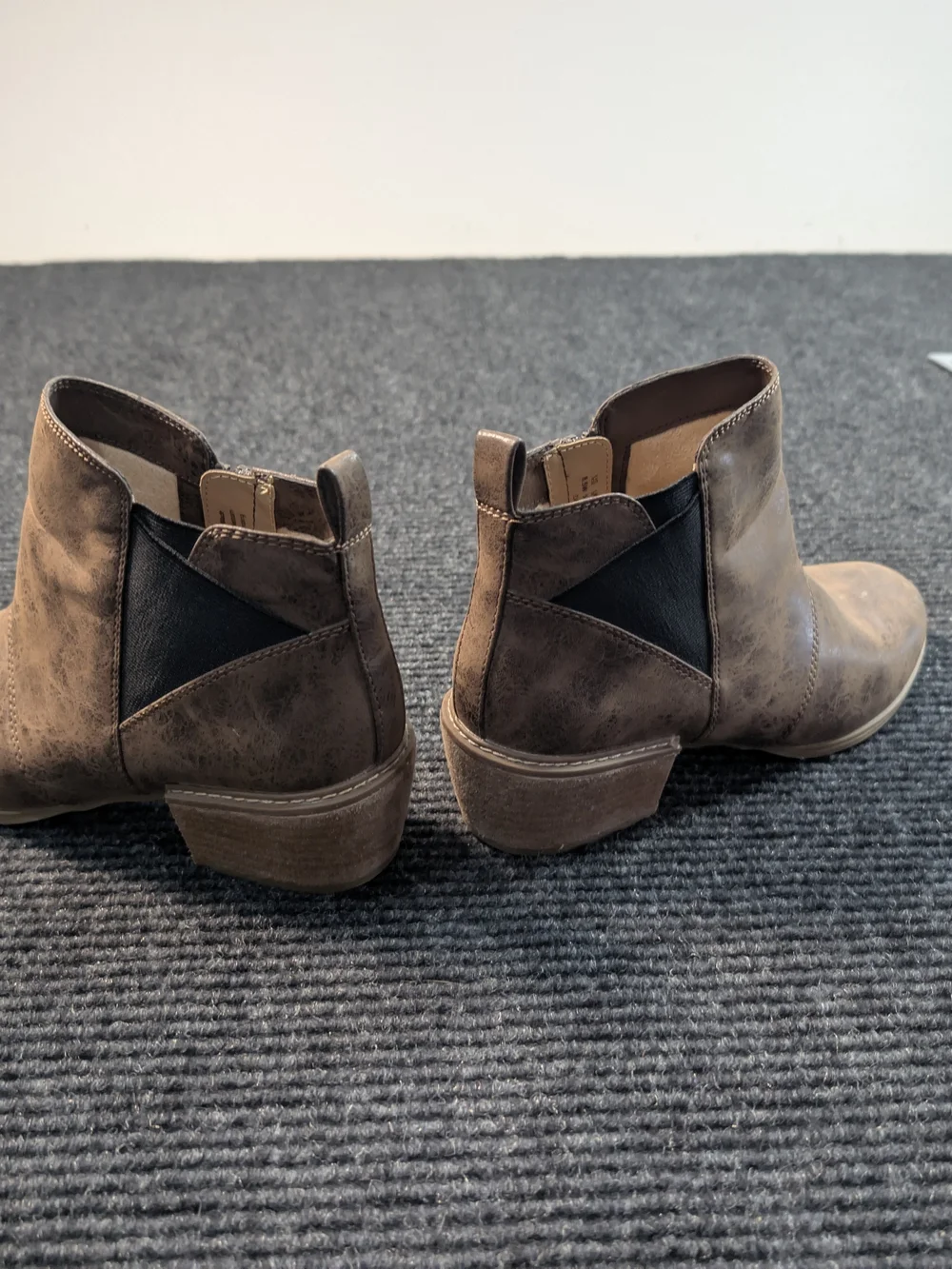 SOUL Naturalizer Distressed Taupe Ankle Booties